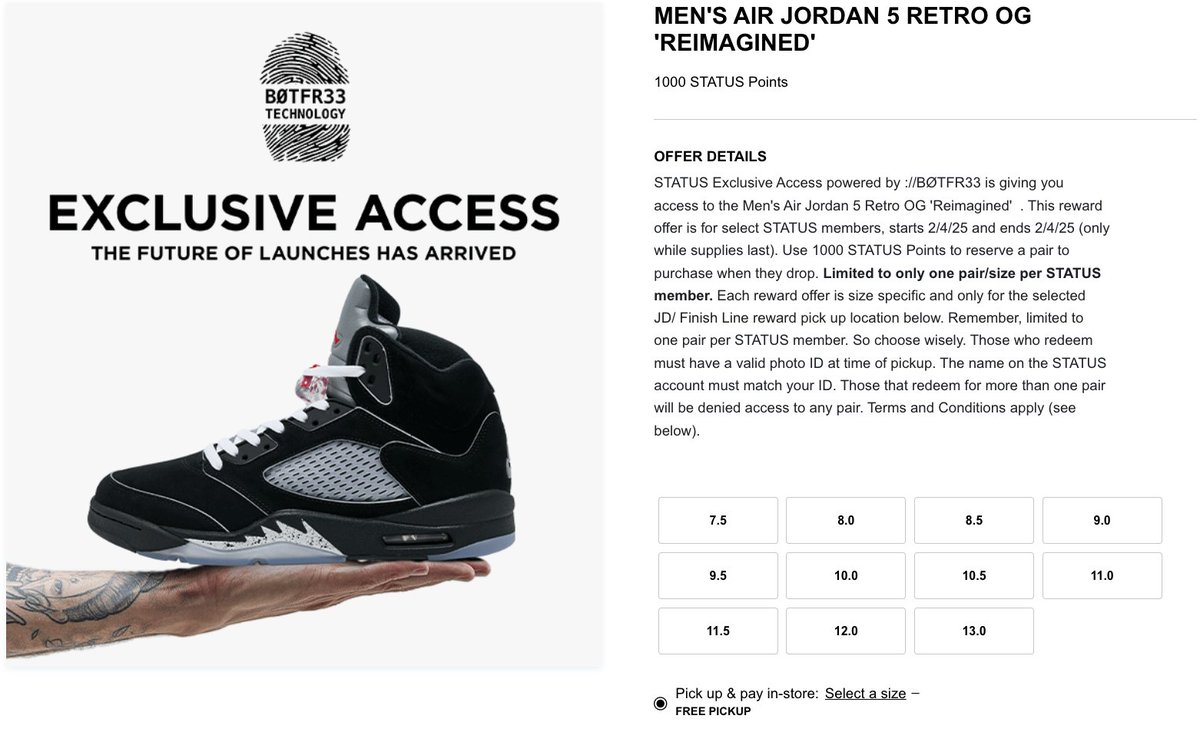 1000 points to redeem - instore