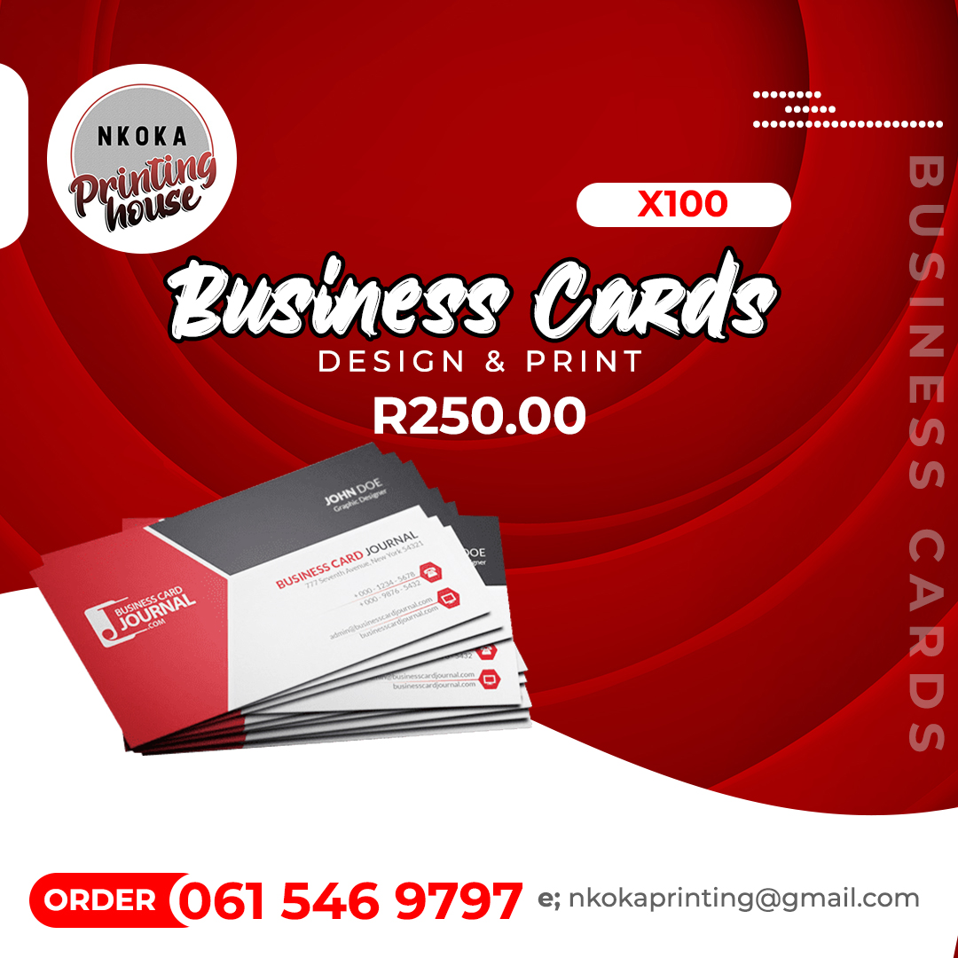 January Passed!!!!

Ba tsene ka X100 Business Cards for only R250.00 ( Including Design &amp; Print)

#Nkoka #Design #Print #Digital #Mabopane #Hustle