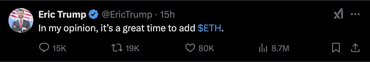 The Morning Minute (2.4)

⏰Top News:
-Crypto rallies on Tariff pauses, then dips as China retaliates
-Trump announces Sovereign Wealth Fund for US
-SEC instructs staff to no longer launch probes without leadership support
-Eric Trump says “it’s a great time to buy ETH”
-David