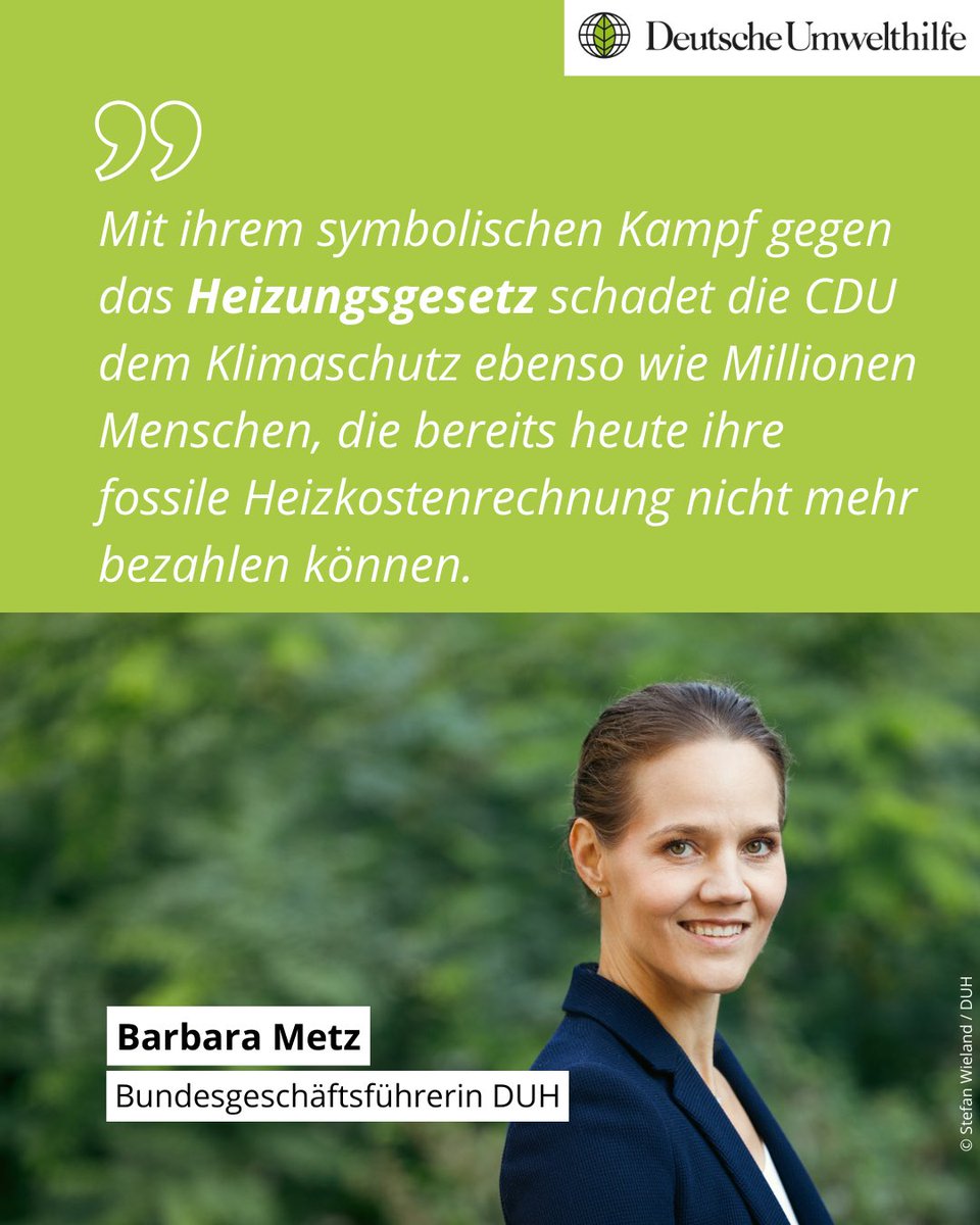 CDU will das #Heizungsgesetz – und damit zentrale Vorgaben für die erneuerbare Wärmewende – abschaffen. Das ist ein Frontalangriff auf Klimaziele &amp; bezahlbare Wärmeversorgung! (1/2)