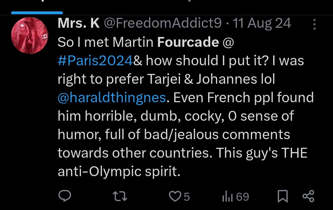 EuroOnHeels's tweet photo. 🤣J'avais prédit depuis 08/24 (qd j'ai échangé avec @martinfkde au Club🇨🇵) qu'il causerait des pbs à #Alpes2030. Je n'avais jms croisé 1 sportif aussi abominable, agressif,odieux avec tt le monde &les autres délégations
@RenaudMuselier @NPechalatOff @hugoguillemet #MartinFourcade https://t.co/mecTTzZQ5J