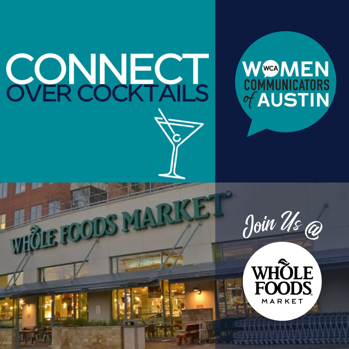🍸✨TOMORROW - February Connect Over Cocktails  ✨🍸

Join Women Communicators of Austin for Connect Over Cocktails at Whole Foods Downtown Austin tomorrow, Wednesday, February 5, from 5:30 – 7:30 p.m.

 ow.ly/OQgJ50UPWmm