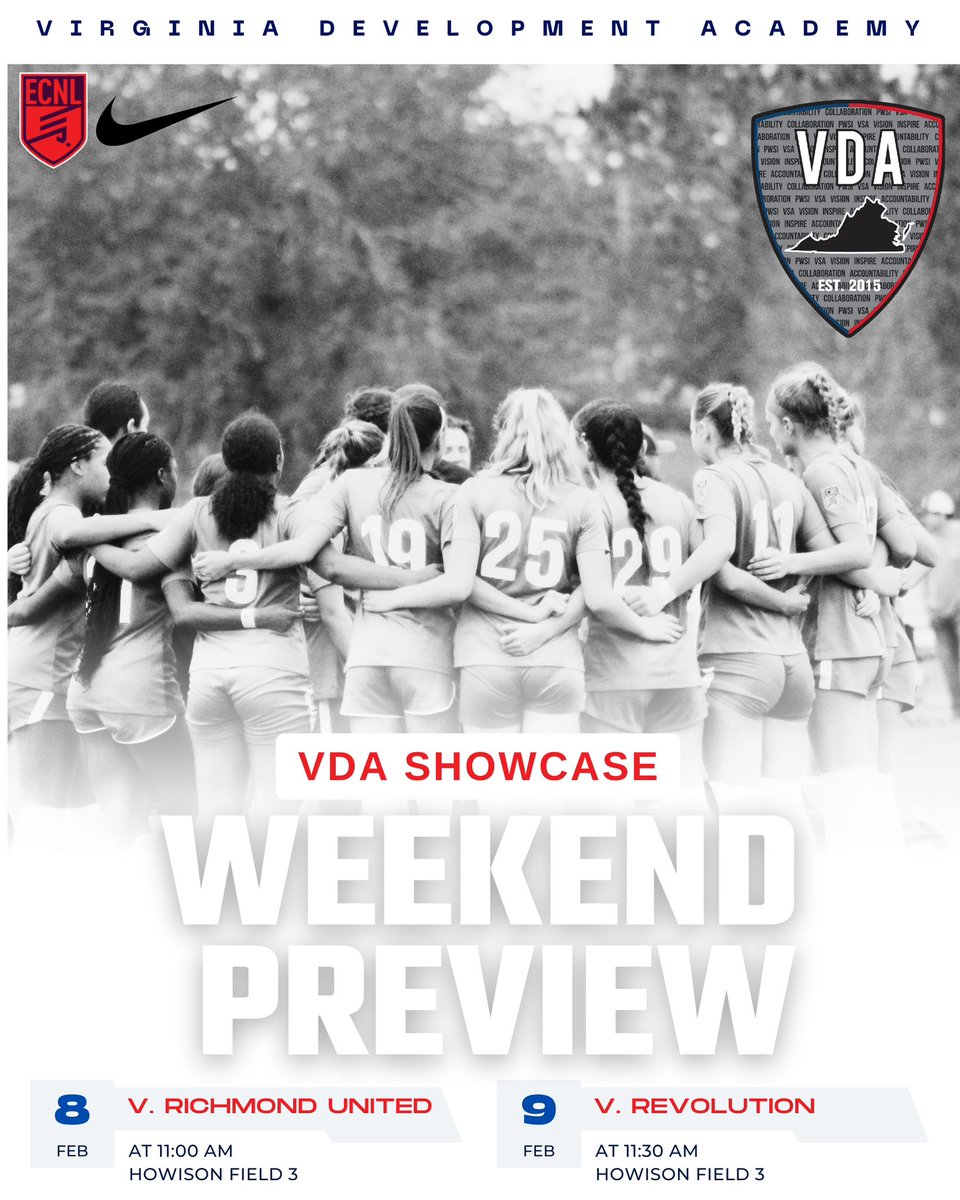vda09ECNL's tweet photo. 🔥 VDA SHOWCASE WEEKEND 🔥
Big matchups ahead as we take on Richmond United and Revolution.
Come watch top talent in action as we compete!
Let’s go, VDA! 👊🔵🔴 #VDAShowcase
@bobbypup @vdasoccer @ImCollegeSoccer @ImYouthSoccer @TopDrawerSoccer @TheSoccerWire @PrepSoccer https://t.co/Yd0ZWCXBeN