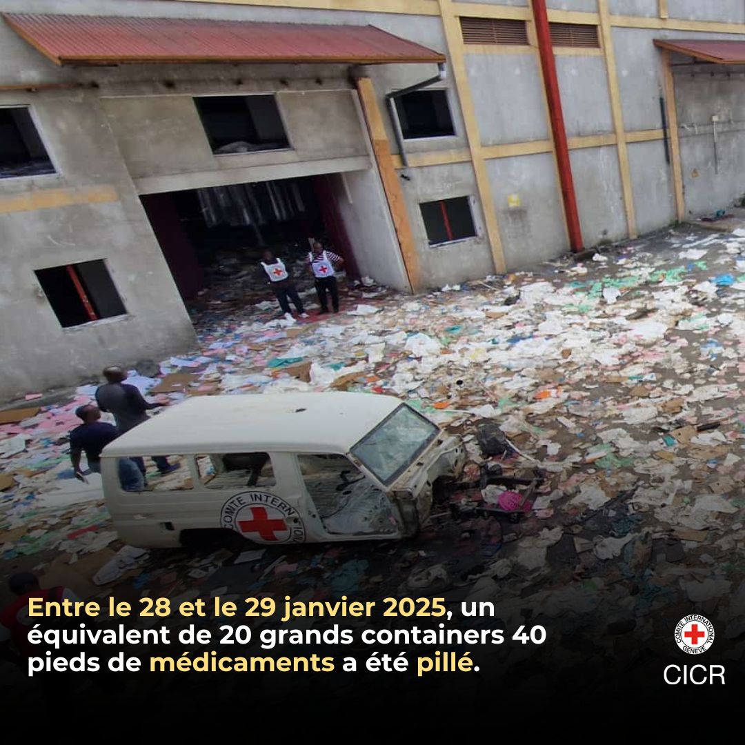 CICR_Afrique's tweet photo. Voici ce qui reste de notre entrepôt médical à #Goma, au Nord-Kivu.👇🏿 https://t.co/KV6KItEAuR