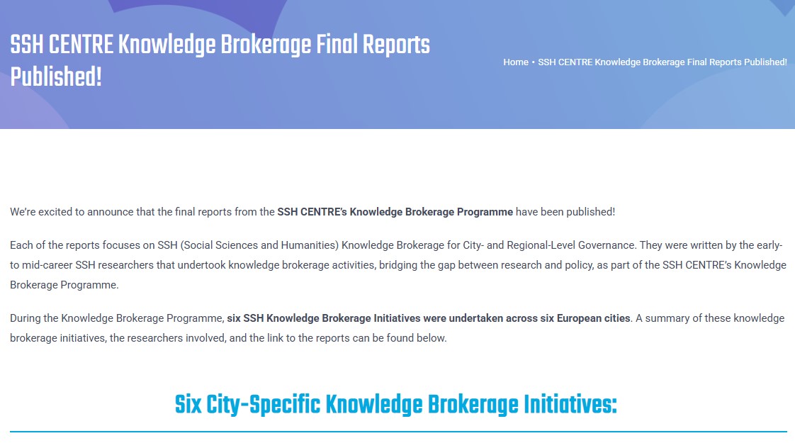 🌍 We invite you to explore our latest blog post! With six new Knowledge Brokerage reports now available, discover how SSH research is shaping local governance in climate, energy &amp; mobility 🔎 Gain insights from real initiatives across Europe
📖 Read here: sshcentre.eu/ssh-centre-kno…