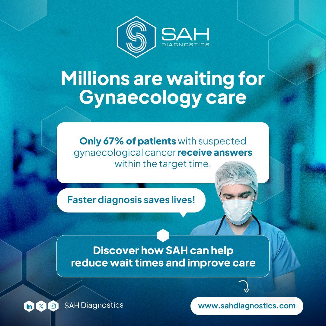 Gynaecology services are under serious pressure across the country. Millions of people are waiting for care, but organisations don't always have the capacity to see them quickly. Find out how SAH Diagnostics can support your trust here: buff.ly/4111vUo
