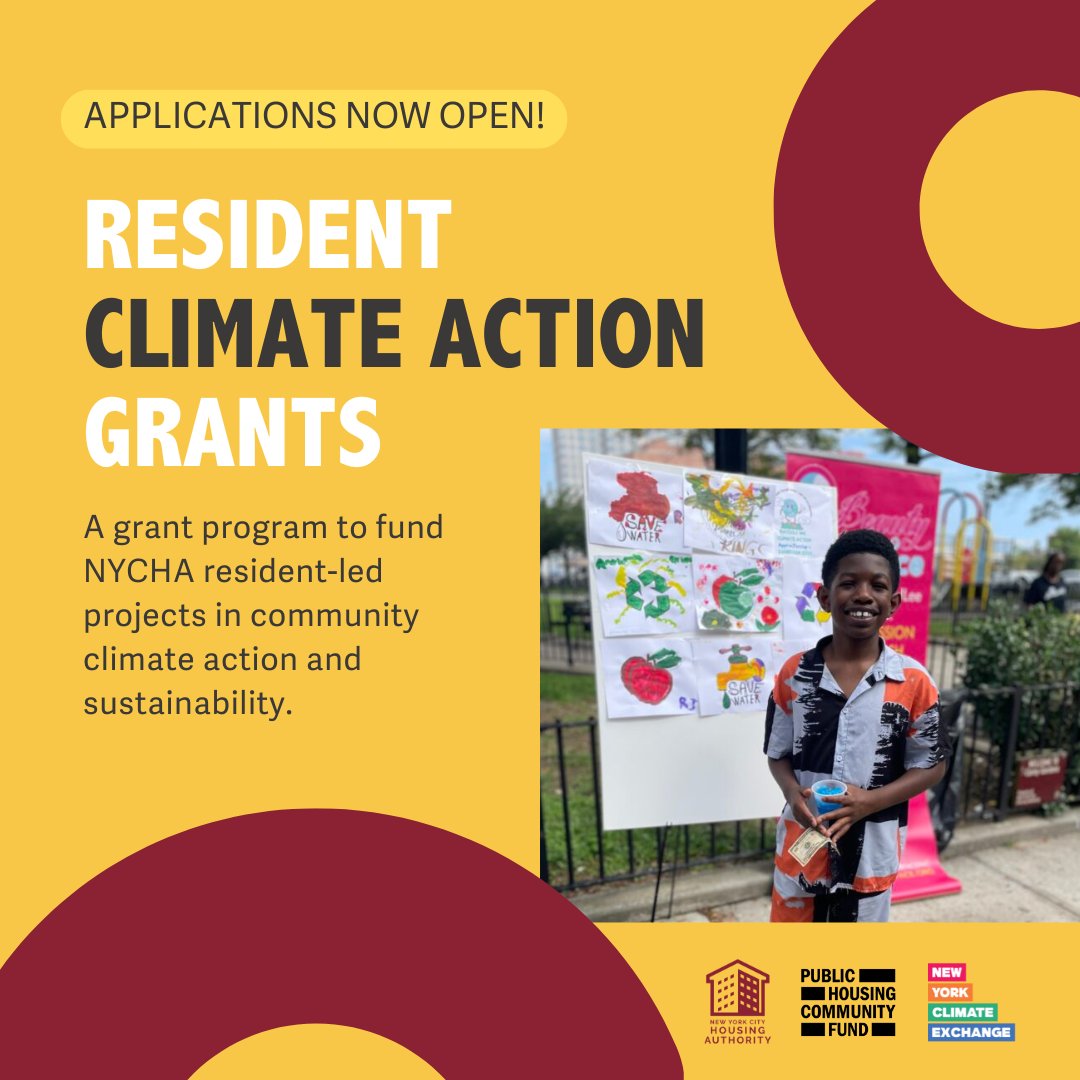 We are proud to partner with The New York Climate Exchange (<a href="/NYClimEx/">The New York Climate Exchange</a>) and <a href="/NYCHA/">NYCHA</a> to bring resident-led climate solutions to life in communities across New York City: communityfund.nyc/climate-action. Thanks for helping us spread the word about this #climateaction program. Join one of our