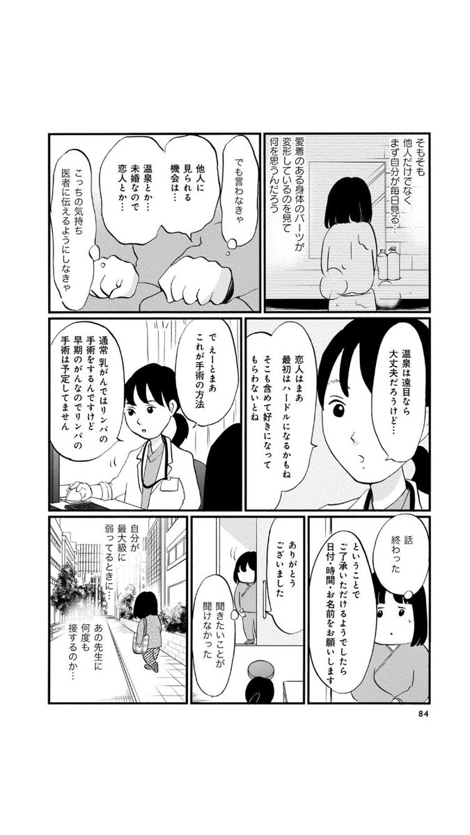 乳がん自体より、その後の人生や体の形の変化を気にする 