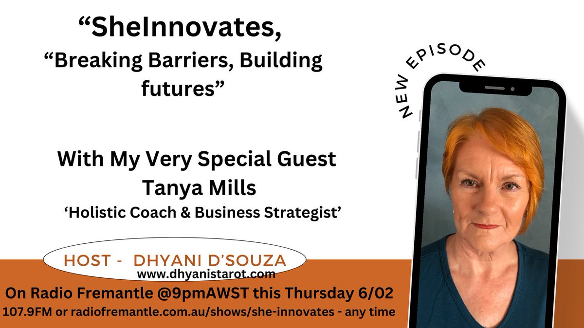 Northotago's tweet photo. Join us this week on SheInnovates as we welcome Tanya Mills, a Holistic Coach &amp; Business Strategist with over 24 years experience across Perth &amp; Internationally. From leading businesses, to guiding executives, don't miss this inspiring conversation.
#WomenInBusiness #SheInnovates https://t.co/1K8LWjWL4h