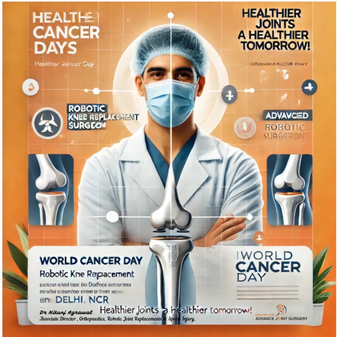 DrNikunjORTHO's tweet photo. Dr Nikunj Agrawal Noida – Best Robotic Knee Replacement Surgeon in Delhi NCR
🩺 Healthier Joints for a Healthier Tomorrow!
#WorldCancerDay #JointHealth #RoboticKneeReplacement #cancersupportgroup #CancerAwareness #CancerSupport #CancerResearch #Cancer #WorldCancerDay2025 https://t.co/ILXYGOir8W