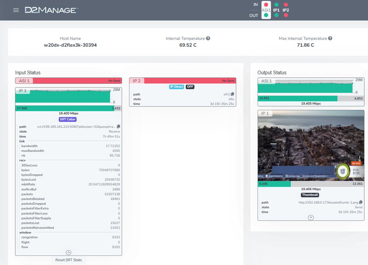 D2DTechnologies's tweet photo. Happy Shameless Self-Promotion Tuesday!

Don't guess—know with D2Mange! Our built-in user interface gives you real-time confidence and control. With D2Mange, you can quickly see dropped, lost, and retransmitted packets, track actual bandwidth, and view the output in a thumbnail. https://t.co/mMjCRGtXXT