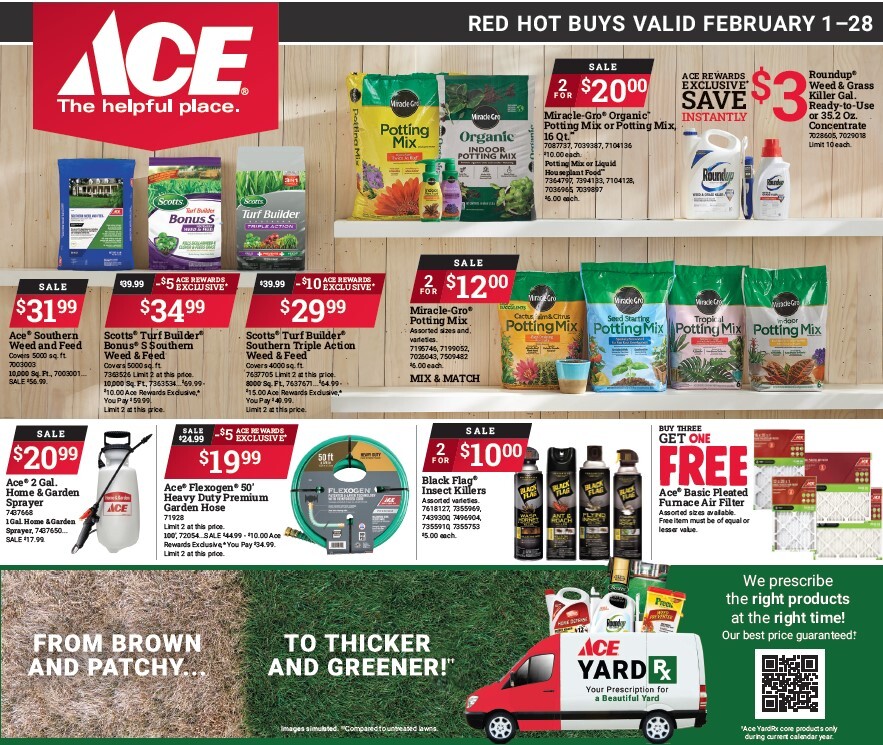 🔥 💰Stock up &amp; save this February at Ace Hardware! From Feb 1-28, 2025, get hot deals on sleeve tools, yard preparation essentials, home maintenance items &amp; more. Don't miss out—shop in-store or online today! Visit acehardware.com/local-ad?store… for more info. Store restrictions...