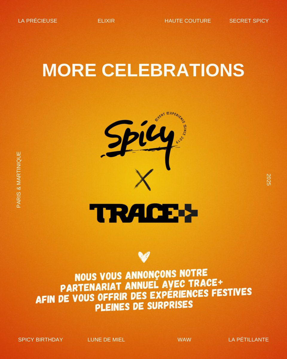 spicy_paris's tweet photo. L’année 2025 commence bien 🤗

Plus d’experiences, plus de cadeaux, plus d’artistes, plus d’émotions 😍

Spicy Lovers x Trace Family, nou an wout’ 🔥🧡

Pour commencer, rejoignez notre première soirée de Carnaval en Martinique ⬇️

🎟️ : https://t.co/qb5mNXJr4n https://t.co/qZSqsGN5tv