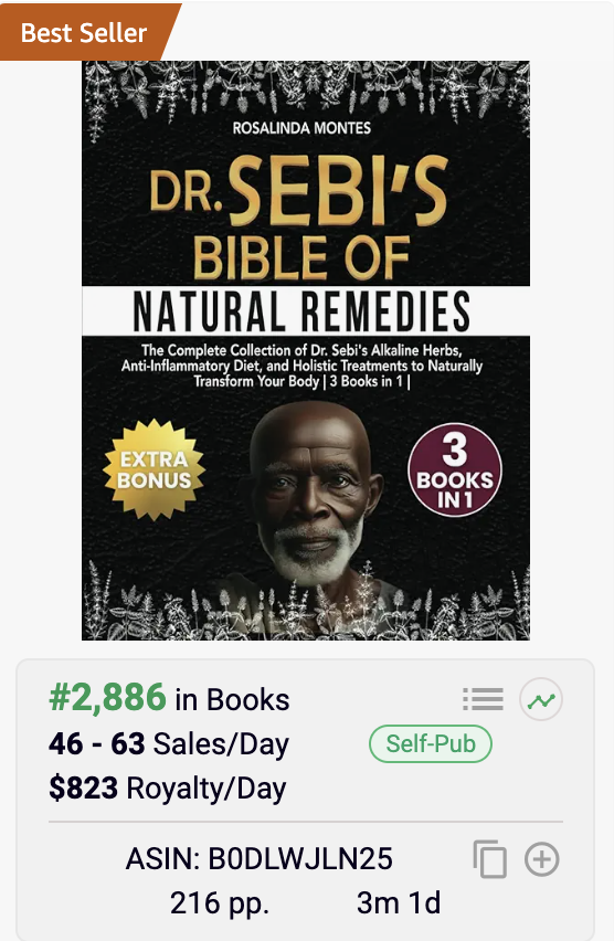 Manu_Sisti's tweet photo. Did you know?

Dr. Sebi’s methods are public, and that’s why his books are some of the best-selling health titles on Amazon.

Anyone can publish their own version and make passive income on KDP.

DM me the word “book”, and I’ll show you how https://t.co/HMebPtA1XE
