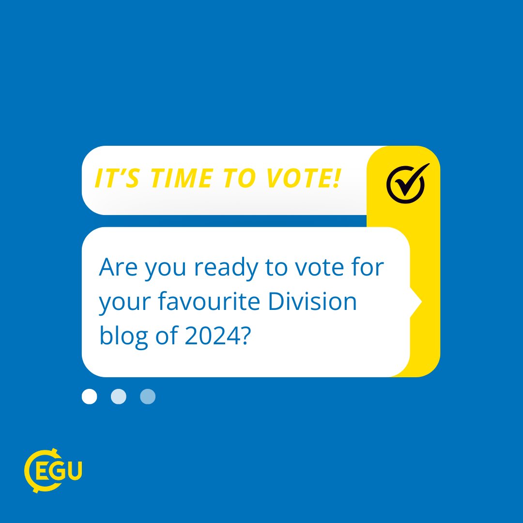 We are excited to invite you to #vote for your favourite #blog  post of 2024 from the #division blogs.

How ? Click here for voting details &amp; instructions👉: egu.eu/4MGHXF

✔️Your voice counts, thank you!
