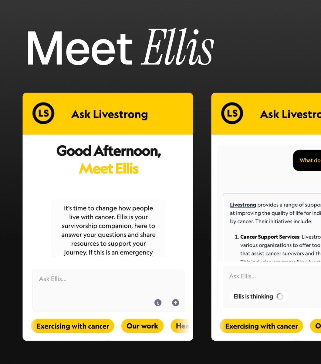 It’s time to change how people live with cancer. This World Cancer Day, meet Ellis.  

Ellis is your survivorship companion, here to answer your questions and share resources to support your journey. Chat with Ellis now: lvstr.ng/ellis