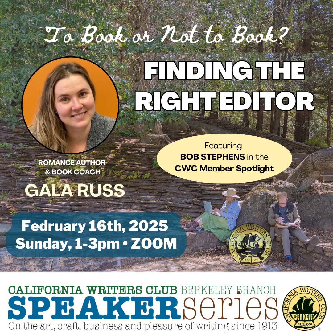 BUY YOUR TICKET NOW!
bit.ly/cwcspeakerseri…

Should hiring an editor be part of your 2025 writing journey? Join Gala Russ—book coach, author of eight romance novels, and mentor to emerging writers—as she demystifies the editorial process.
