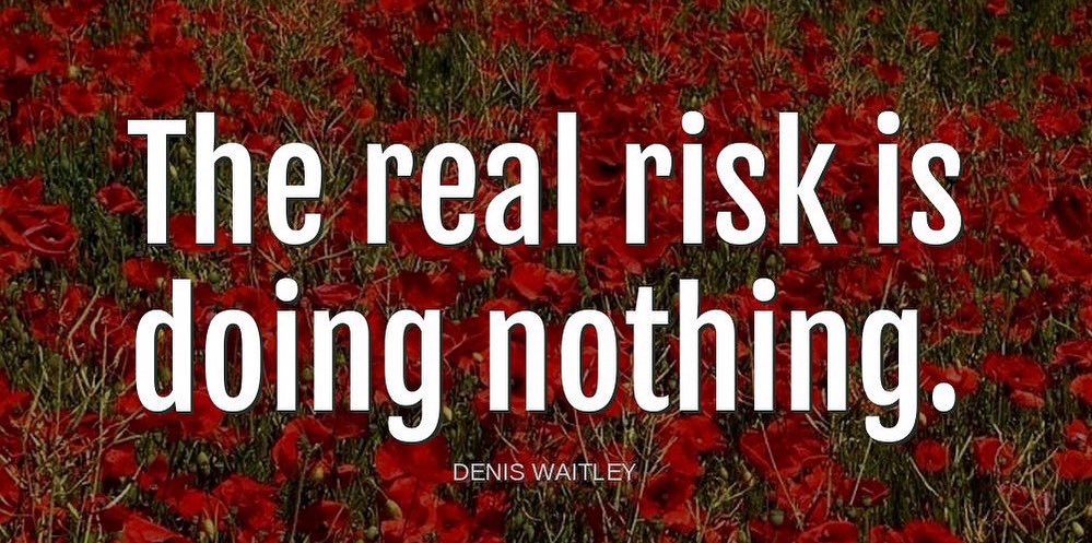 TheZigZiglar's tweet photo. "The real risk is doing nothing."-Denis Waitley https://t.co/74ObbJxAo9