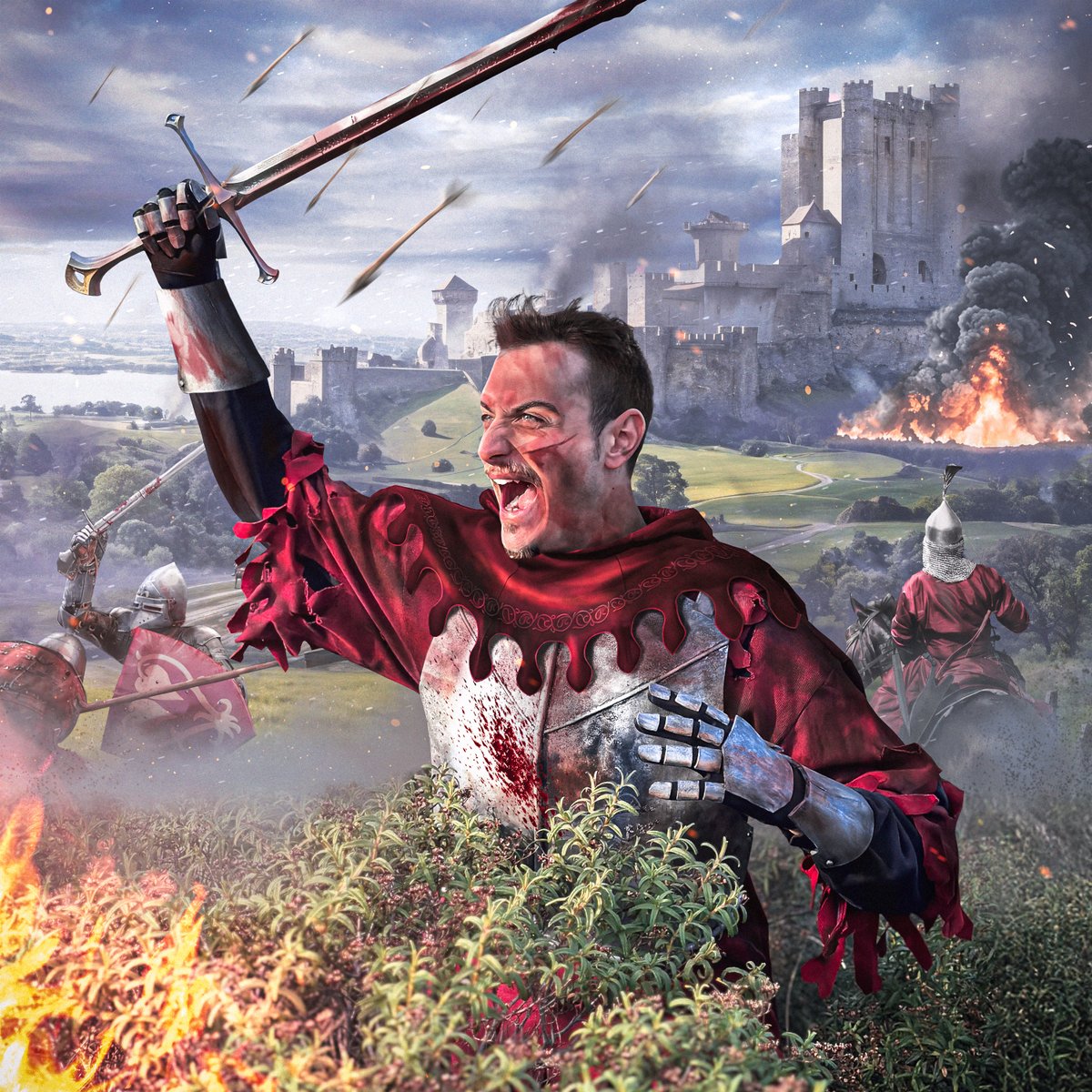 fynless's tweet image. WHOUUHOUUU j'ai pu bosser sur ce visuel pour Hugo, la classe !! ⚔️🩸🔥
Allez on va commenter le tweet 👍