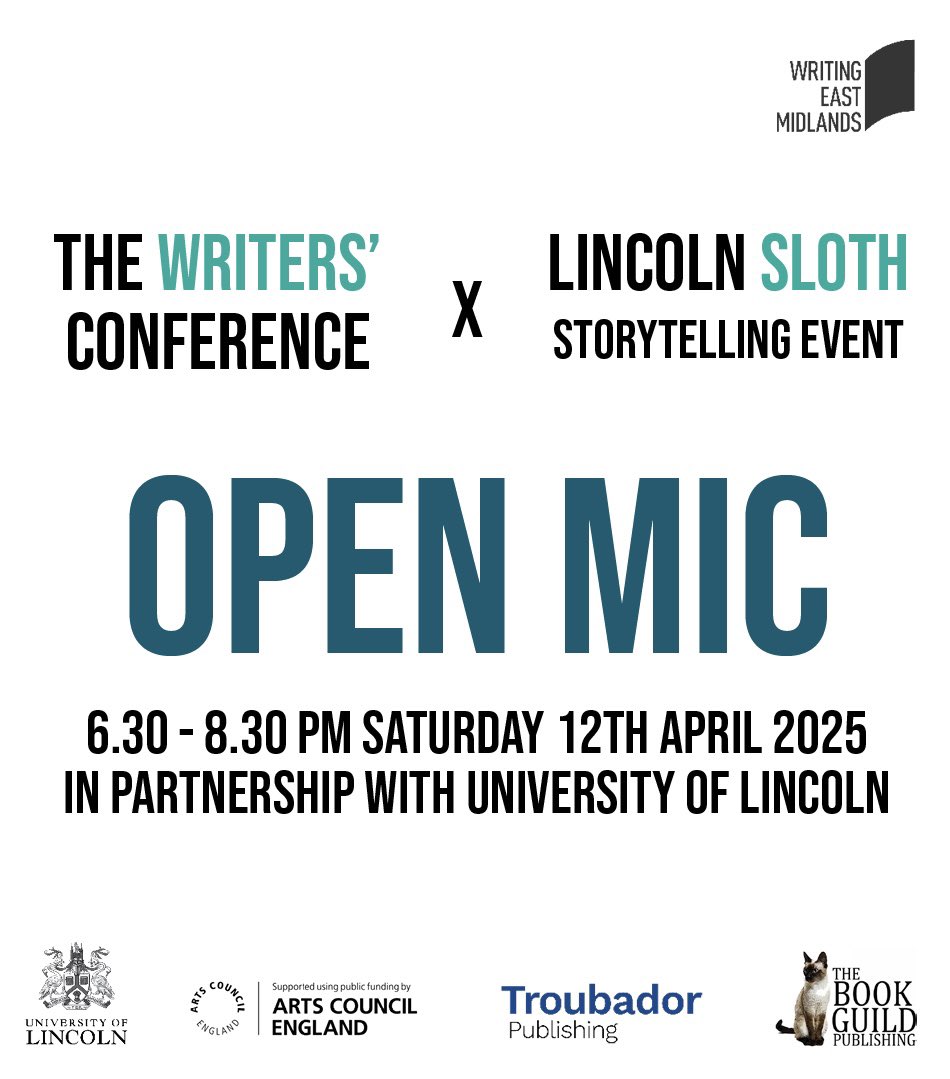 We’re teaming up with Writing East Midlands to bring you an extra special Sloth! 🦥

We’ll be closing the highly anticipated Writers’ Conference by celebrating a brand new lineup of readers.

Do you fancy reading for us? Fill out the form attached below! 🙌🏼
