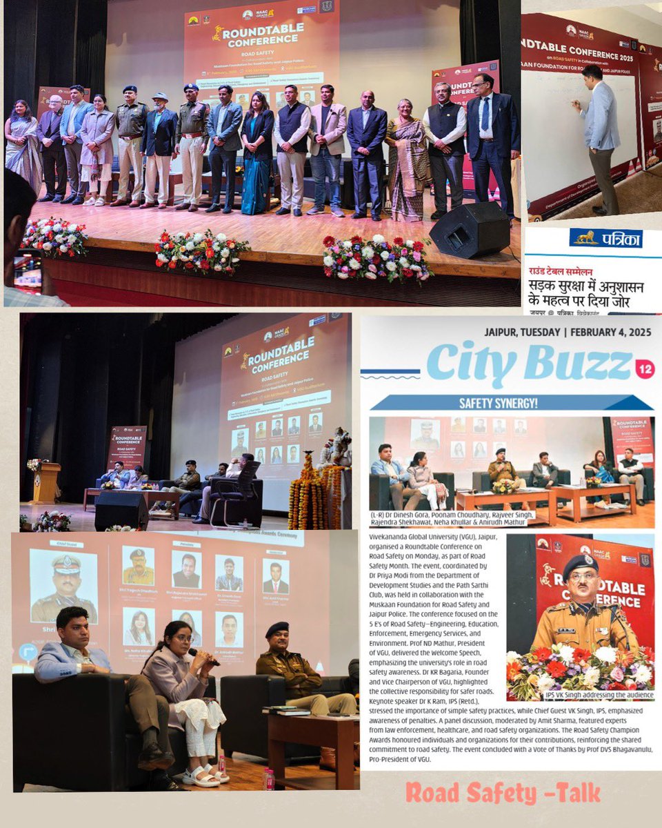 #RoadSafetyMatters    #everylifematters
Awareness cum issues &amp; solutions to decrease deaths due to road accidents.
#5E_ Engineering, Education, Enforcement, Emergency &amp; Environmental 
#Experts from all stakeholders departments. 
#ChiefGuest Shri.VK Singh ji IPS (SOG, SIT