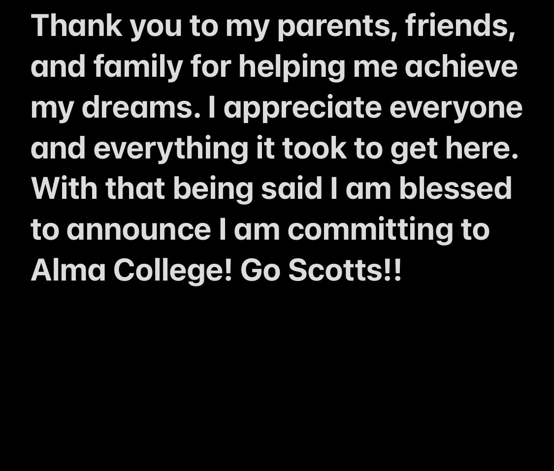 Bryce Edington (@edington_bryce) on Twitter photo 100% committed to Alma !! Thank you to <a href="/Coach_OGara/">Cooper O’Gara</a> for helping me with this process and thank you <a href="/CoachCouchAlma/">Jason Couch</a> for this opportunity!!
Go Scotts!!! 100% committed to Alma !! Thank you to <a href="/Coach_OGara/">Cooper O’Gara</a> for helping me with this process and thank you <a href="/CoachCouchAlma/">Jason Couch</a> for this opportunity!!
Go Scotts!!!