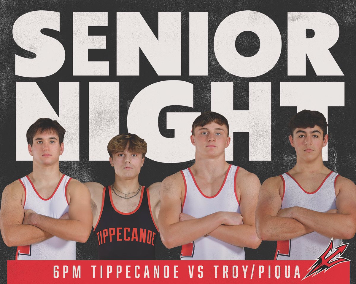 SENIOR NIGHT tonight 2/4 at 6pm vs Troy &amp; Piqua. Youth wrestlers get in free #compete