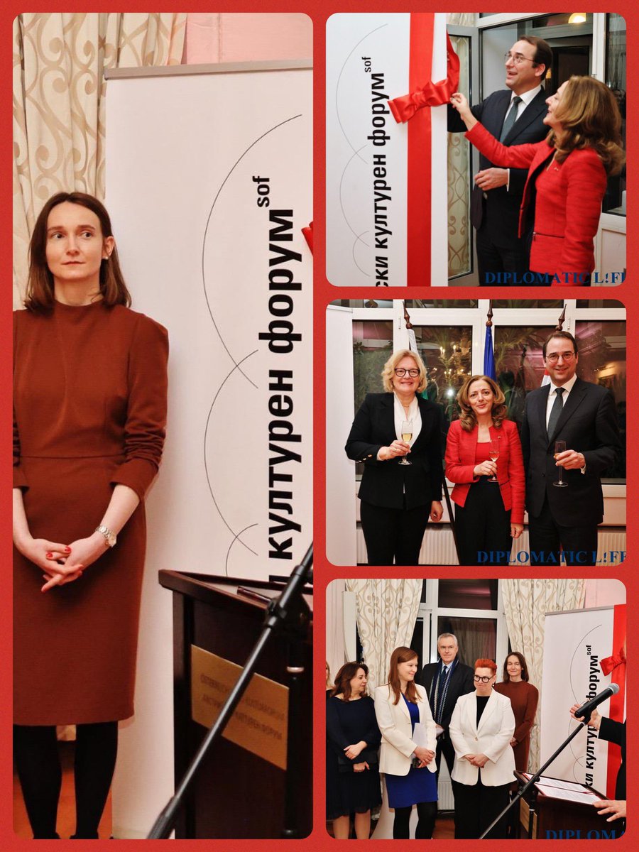 SigridBerka's tweet photo. Endlich: Ab sofort ist Österreich 🇦🇹 auch in Bulgarien 🇧🇬 mit einem Kulturforum vertreten! Vize-Außenministerin Elena Shekerletova und @MFA_Austria Generalsekretär Nikolaus Marschik freuen sich mit Botschafterin Andrea Ikić-Böhm und KF-Direktorin Antonia Bierbaumer. @AustriainBG https://t.co/vHwhmfseAK