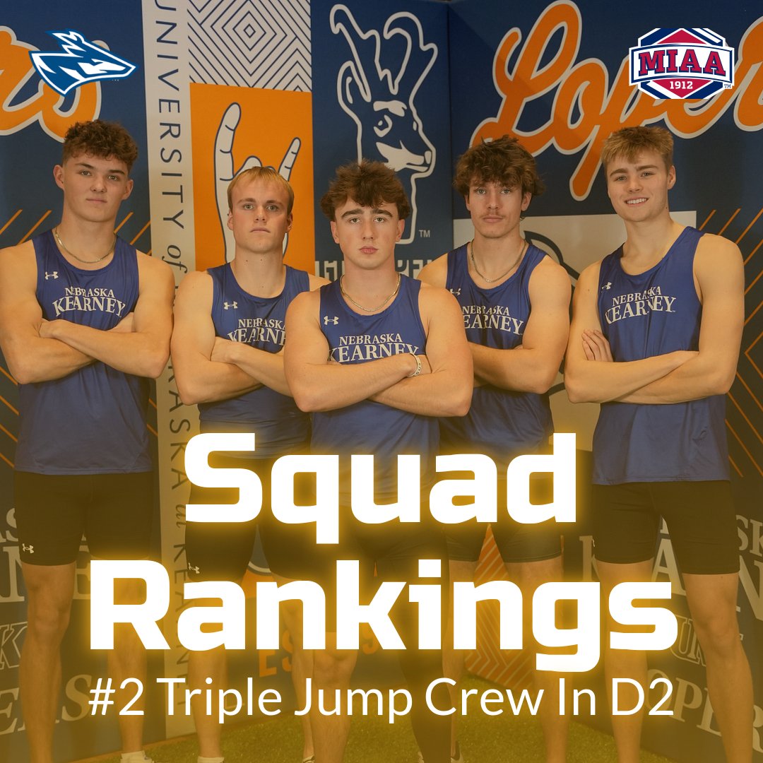 UNK_Track_Field's tweet photo. #2 Triple Jump Crew in Division 2. Top UNK Track and Field Ranking. Keep Moving the Tape Men! https://t.co/KFESnF38Y2