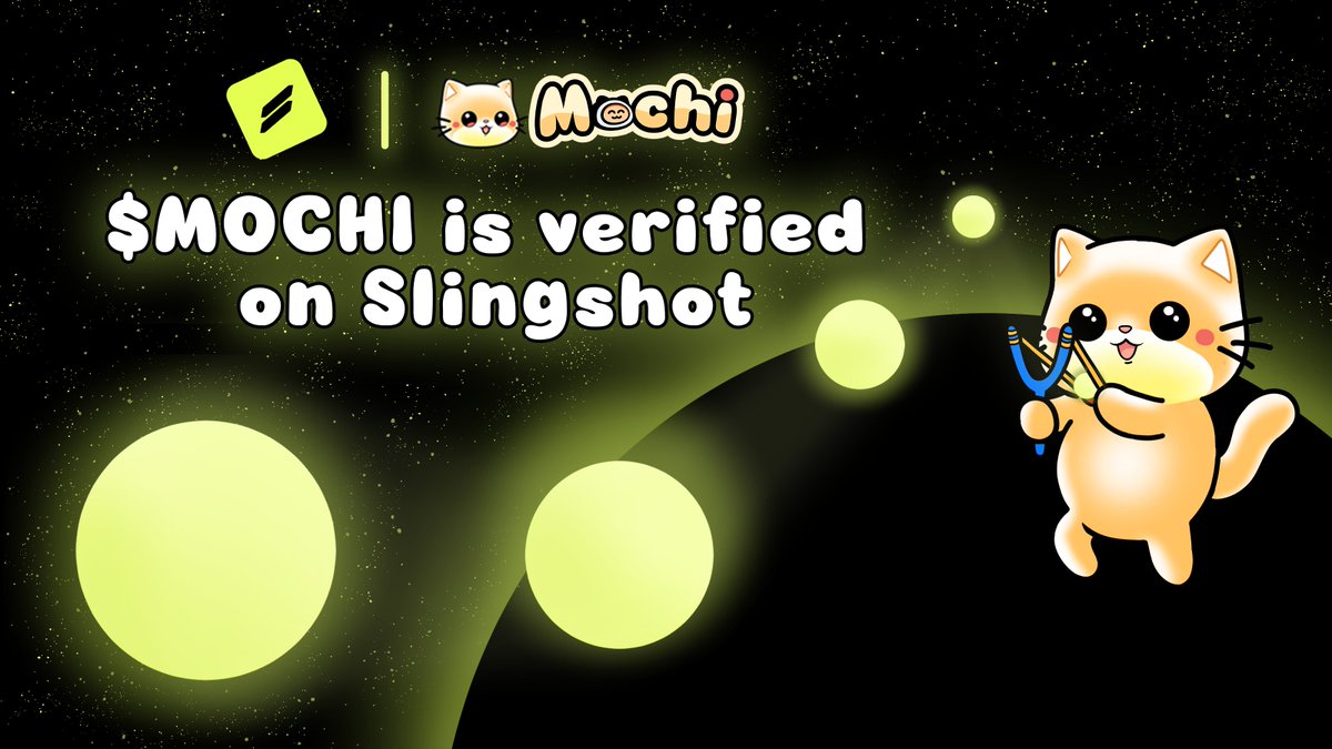 Trade with zero friction. Buy &amp; sell memes with Apple Pay in seconds.

$MOCHI is now verified on <a href="/SlingshotCrypto/">Slingshot</a>.