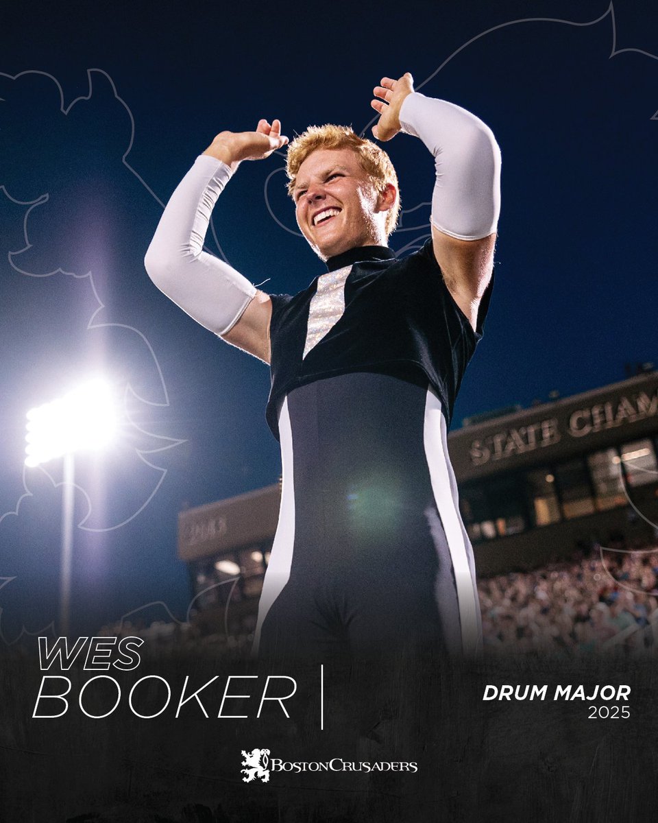 bostoncrusaders's tweet photo. Introducing your 2025 Boston Crusaders Drum Majors: Wes Booker, Joe Zishka, and Maddie Wielinga!

Together, these three will lead the 85th Anniversary edition of the Boston Crusaders into a historic season. Meet the team: https://t.co/ArKUj24Rqj https://t.co/bXcgjEgLKH