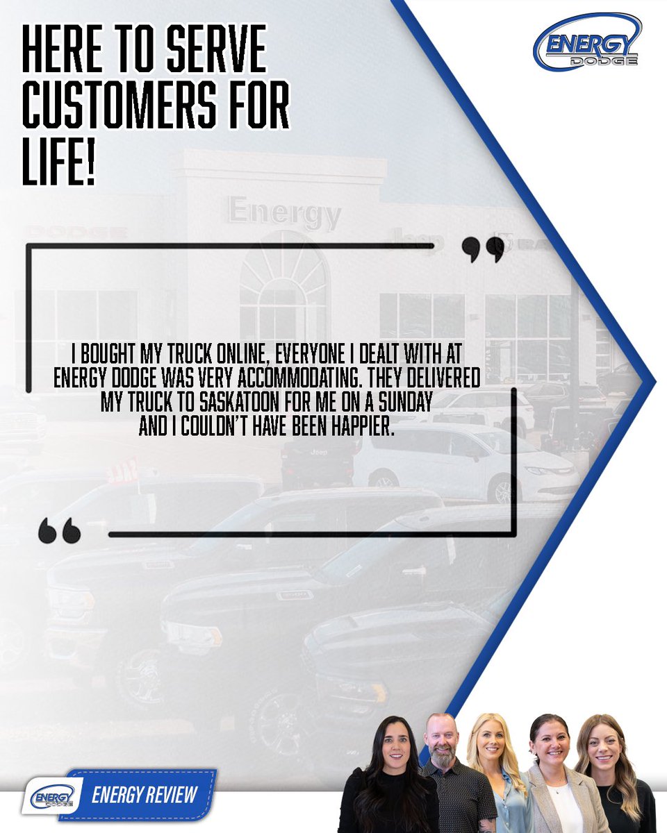 Whether you’re shopping locally or from afar, our team will make sure to complete the necessary steps to ensure you leave our lot satisfied! We’re here to serve customers for life. Get in touch with our fantastic team today. #HappyCustomers #EnergyDodge