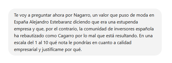 TBE_Sniper's tweet image. ChatGPT lo sabe.

#Nagarro $NA9
#TrueValue
#AlejandroEstebaranz