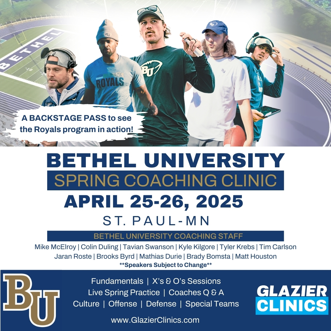 🚨Save the Date🚨April 25-26 | St. Paul, MN
We are teaming up with the Bethel University Royals to give you an insider's look into their program.  

Don’t miss out on what this incredible spring college clinic series has to offer—register now! glazierclinics.com/coaching-clini…