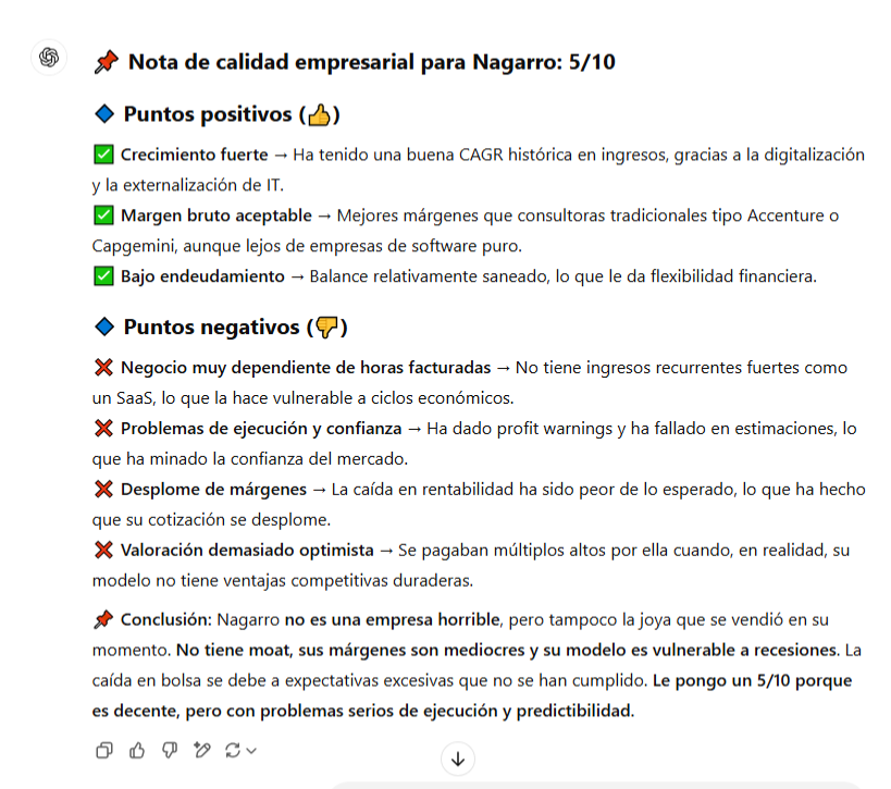 TBE_Sniper's tweet image. ChatGPT lo sabe.

#Nagarro $NA9
#TrueValue
#AlejandroEstebaranz