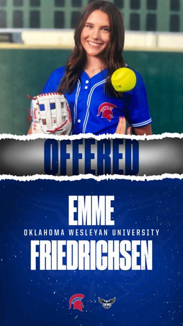 Super grateful to say I have received an offer from Oklahoma Wesleyan University! Thank you coach <a href="/ShawnWoods22/">Shawn Woods</a>  for this opportunity!🦅💙💛
<a href="/OKWUeagles_SB/">OKWU Softball</a> 

<a href="/BixbySoftball/">Bixby Softball</a> <a href="/PrymeFoster08/">PrymeFoster08</a>