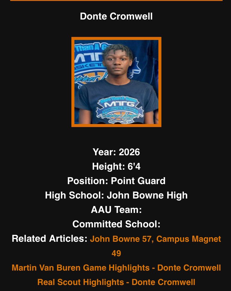 Donte Cromwell 

recruitthebronx.com/index.php/pros…