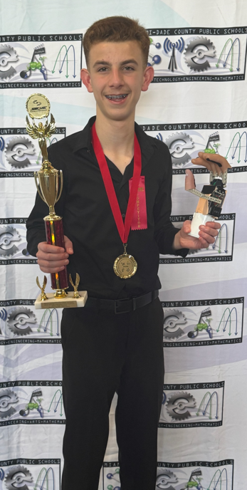 *****Breaking News*****
Samuel Guerra competed in the Regional SECME event this past Saturday. He won 1st Place in the High School Robotic Arm Competition. He has been working hard at school for many years and has won several competitions.  Congratulations!
#YourBestChoiceMDCPS