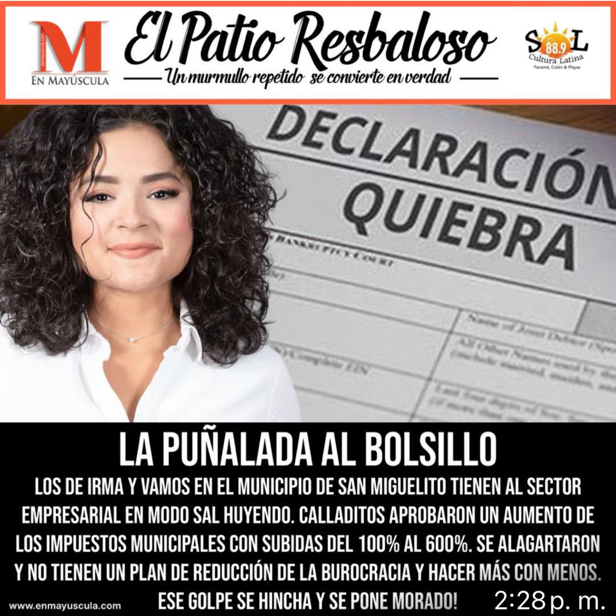 Que fácil ser Alcalde, aumentando impuestos. Al final los más afectados son los pequeños empresarios y el pueblo en general. Ah y los problemas en San Miguelito agravándose.