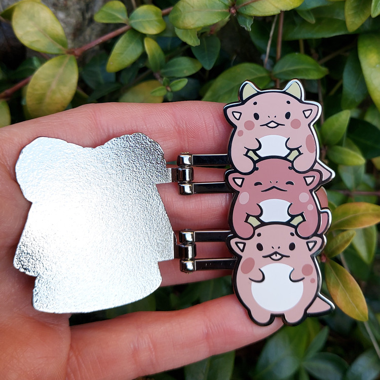 Hey, did you know the Three Koborbs in a Trench Coat hinge pin is now available on our site?  

They're all seconds, but they're very good quality seconds (like the one in these photos).