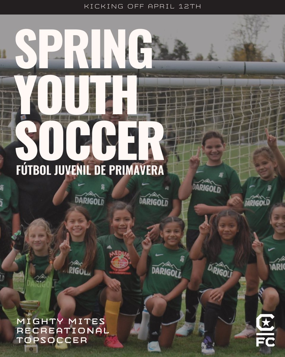 #SoccerSaturdays are coming soon 👀

Our next Recreational season kicks off this April!

👉 Mighty Mites : Youth ages 3-5

👉 Recreational : Kinder - 8th graders

👉 TOPSoccer : For atheltes with disabilities 

Learn more and register at cfcsalem.com/news/spring ⚽️

#somoscfc