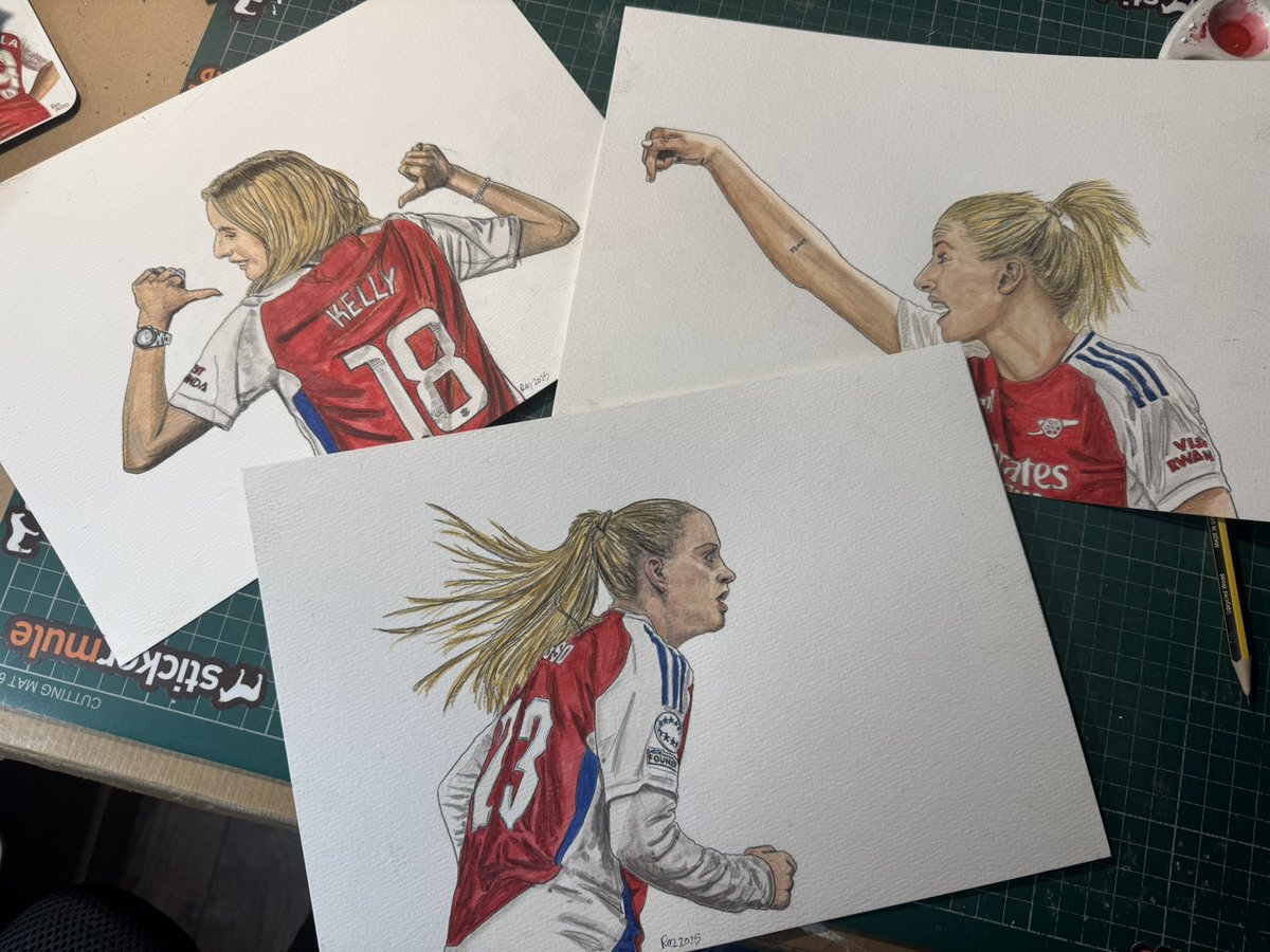 ruthbeckart's tweet photo. I’ve been busy painting some @ArsenalWFC portraits
@leahcwilliamson @alessiarusso7 and @chloekelly
They’ll be available as prints on my website soon
RuthBeckArt
#arsenalwomen #awfc #arsenalart #Watercolourpainting #art https://t.co/Iv1Xt36Lae