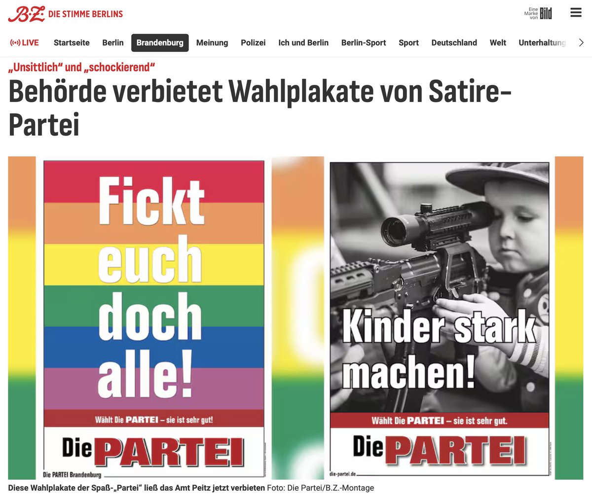 MartinSonneborn's tweet image. Au, Mann, wenn unsere Plakate nicht von Söder geklaut werden, hängt sie der Bürgermeister von Brandenburg ab...