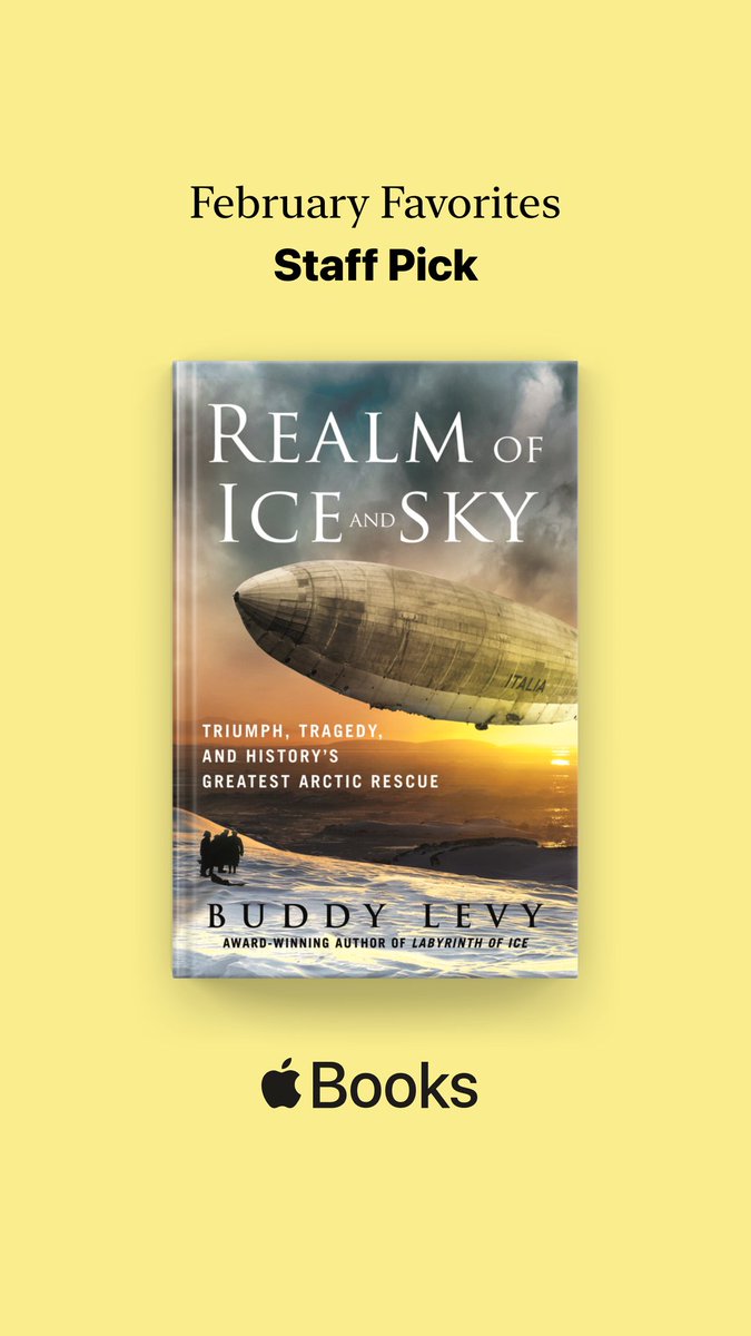 Thrilled and humbled that 
Apple has selected REALM OF ICE AND SKY as one of their Best Books of February!  <a href="/StMartinsPress/">St. Martin's Press</a>  <a href="/MacmillanUSA/">Macmillan Publishers</a> <a href="/MacmillanAudio/">Macmillan Audio</a> <a href="/scottwaxman/">Scott Waxman</a> @WaxmanLit