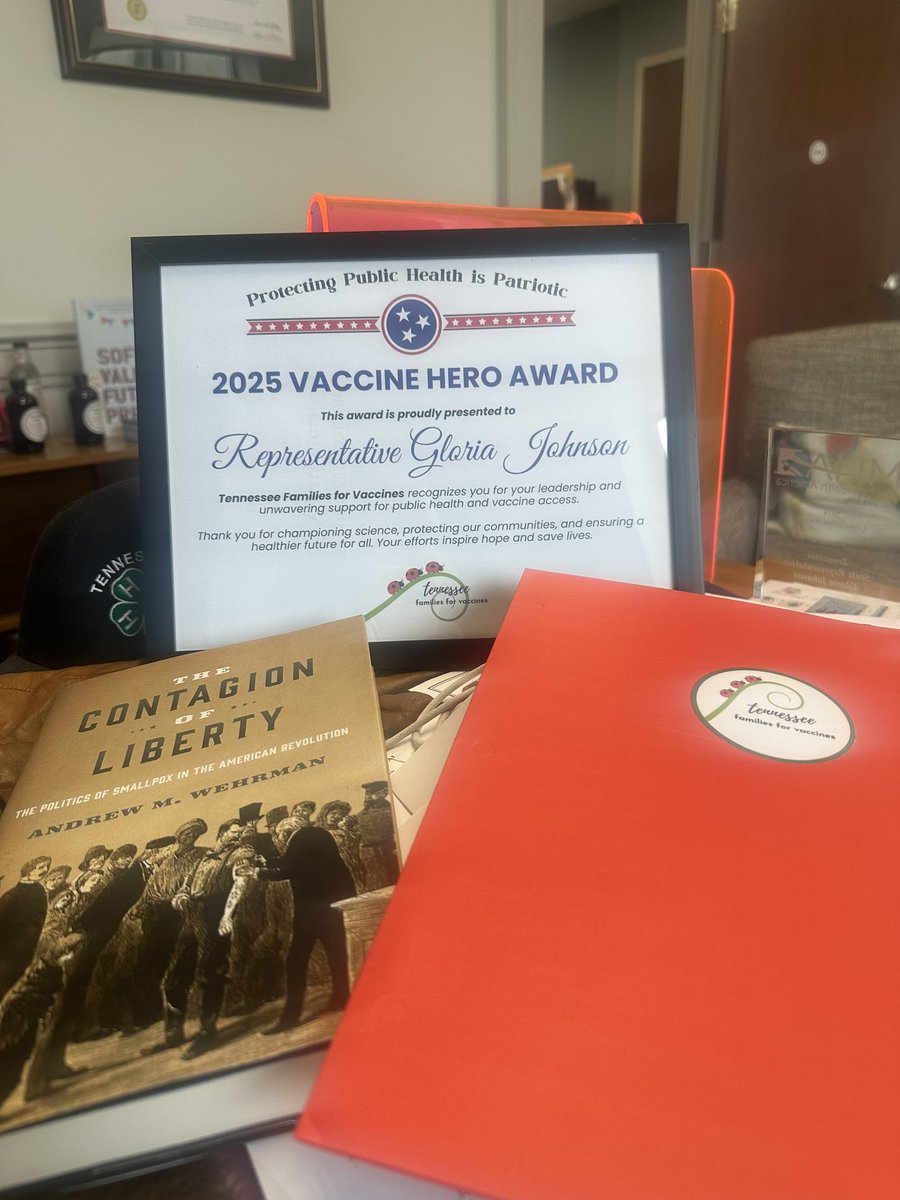 VoteGloriaJ's tweet photo. Met with TN Families for Vaccines today, they brought me this cool book. Vaccines save lives and I believe in science! Let’s not bring back the iron lung, please. https://t.co/mLQ90uvnd6