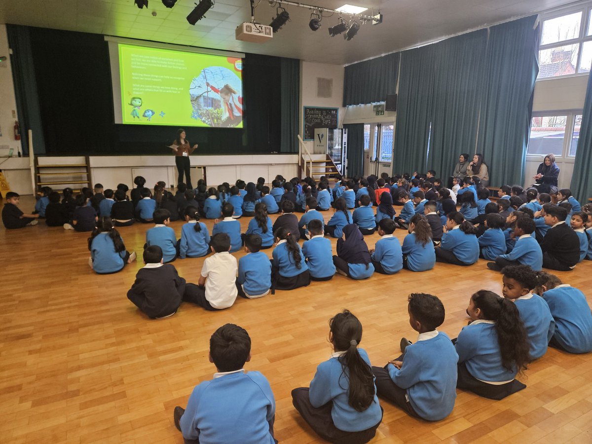We have been continuing our support of #ChildrensMentalHealthWeek in school today with Inside Out assemblies, which the children really enjoyed 😀
#insideout 
<a href="/Place2Be/">Place2Be</a> 
<a href="/arkvicprimary/">Ark Victoria Primary</a>