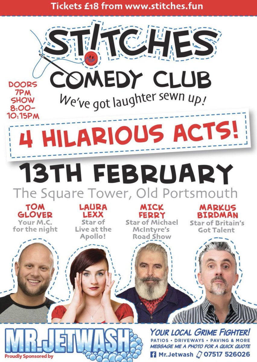 What a setting for next week’s awesome comedy line up with <a href="/lauralexx/">Laura Lexx - Touring NOW!</a> <a href="/markusbirdman/">Markus Birdman</a> <a href="/MickFerry/">Mick Ferry</a> and Tom Glover all at the  <a href="/thesquaretower/">The Square Tower</a> - tickets from stitches.fun/old-portsmouth… <a href="/visitportsmouth/">Visit Portsmouth</a> <a href="/LoveSouthseaUK/">Love Southsea</a>