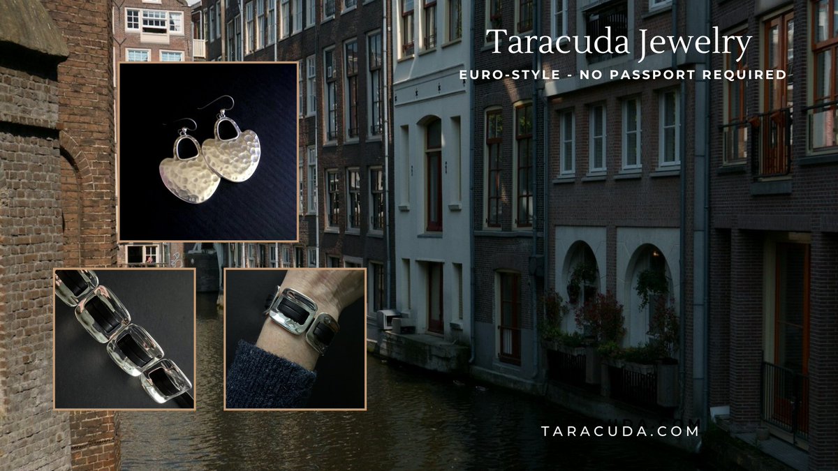 TaracudaJewelry's tweet image. Silver plated &amp;amp; hammered, these pretty &amp;amp; unique pieces are certain to garner attention. The bracelet is made-to-order for a perfect fit, in your choice of 3 colors. Avail in my Etsy shop via taracuda.com
#leatherjewelry #giftideas #silverjewelrydesign #artisanjewelry