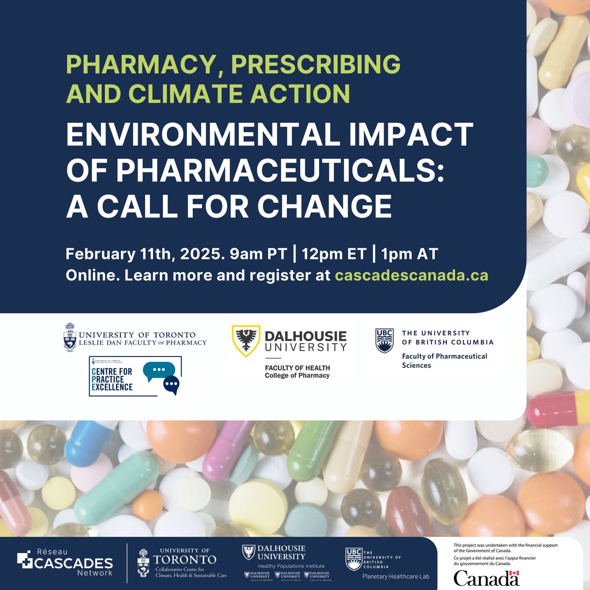 The first session of the Pharmacy, Prescribing and Climate Action webinar series is just a week away!  cascadescanada.ca/event/environm…