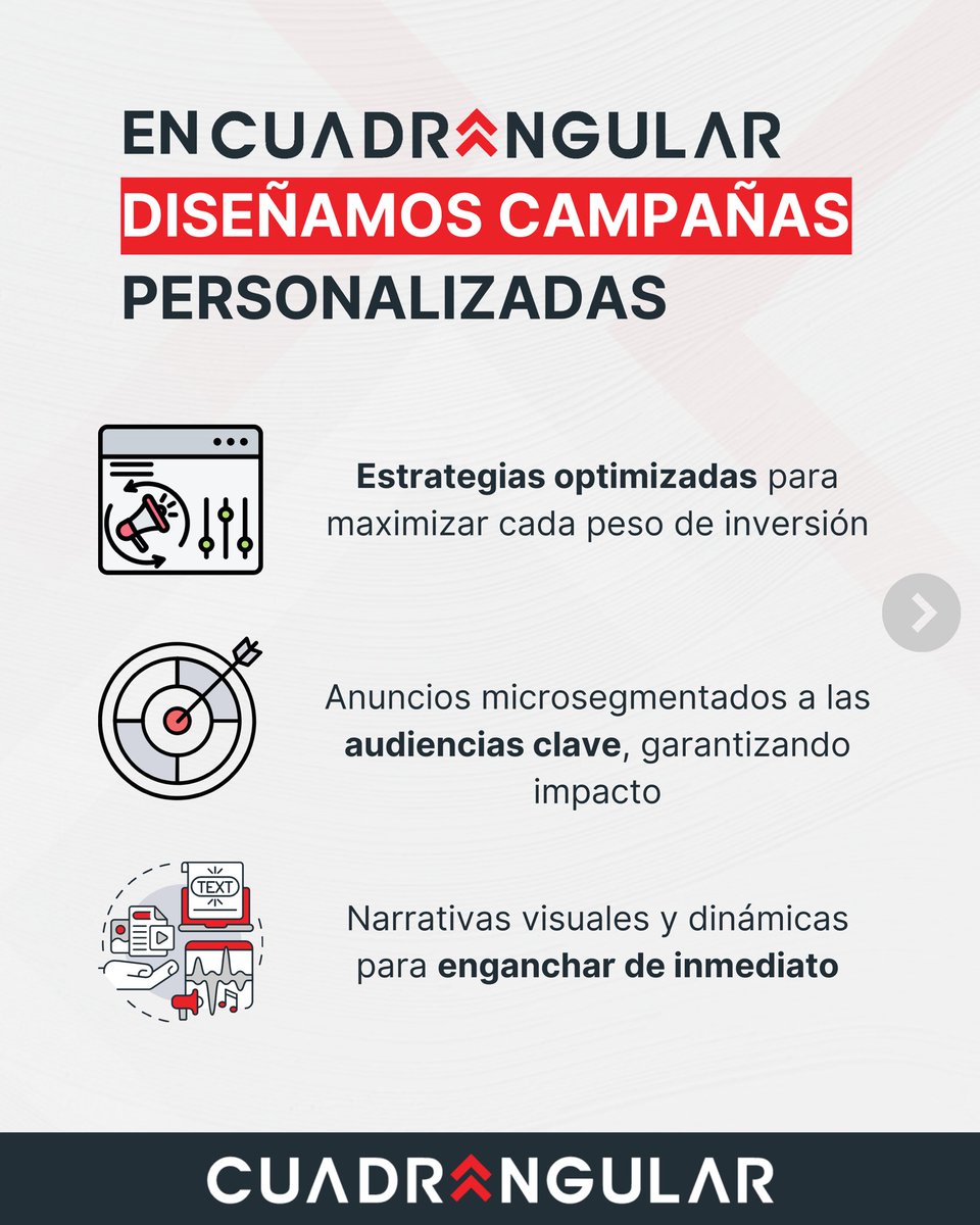 CuadrangularMex's tweet photo. Así es como la #PautaDigital transforma tu campaña política. Contáctanos para maximizar cada peso de tu inversión.
Escríbenos a hola@cuadrangular.mx 📧 #CompolDigital #Cuadrangular. https://t.co/p7los2YngI
